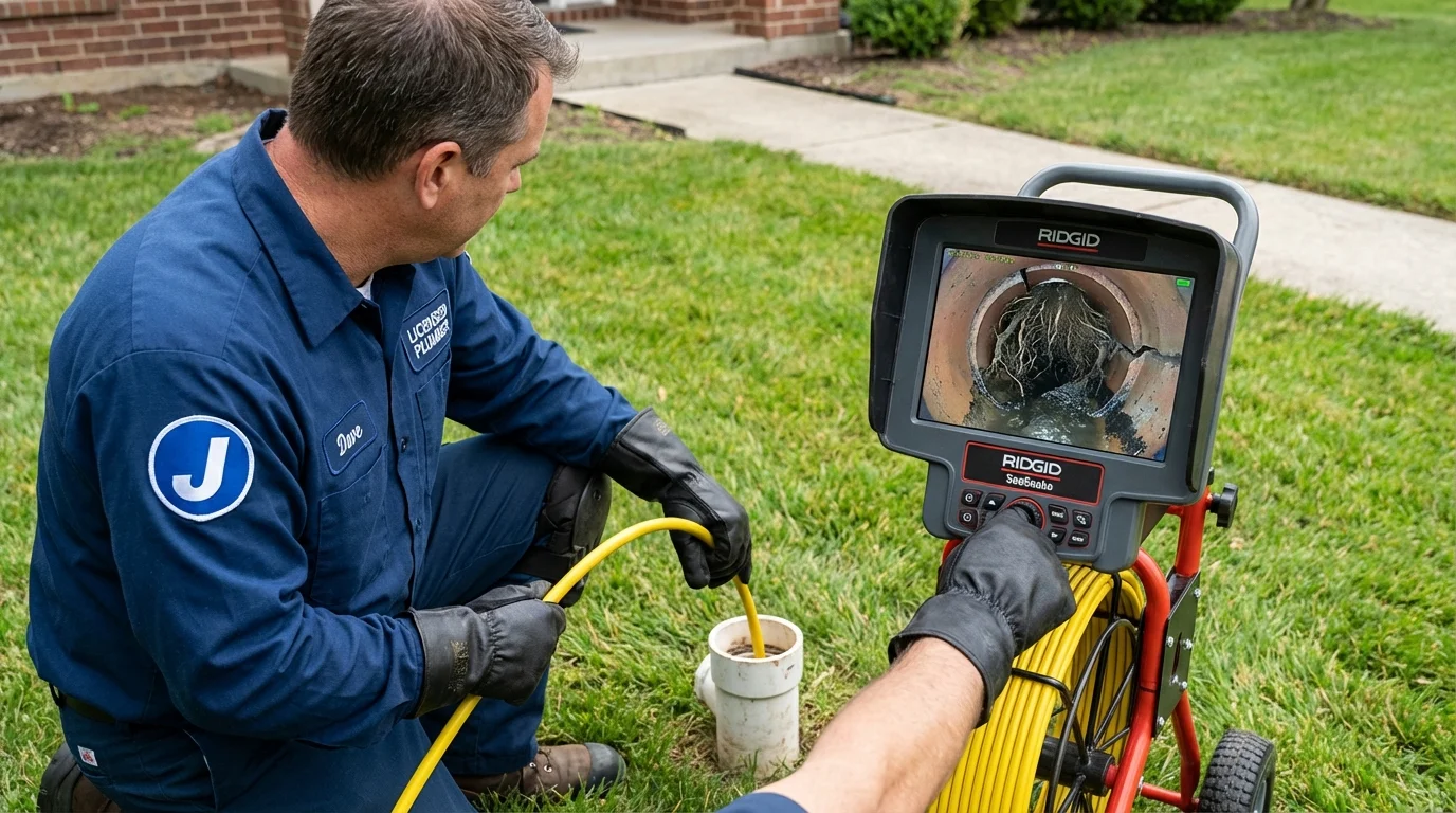 Sewer camera inspection being performed by Johns Plumbing LLC in Fort Atkinson